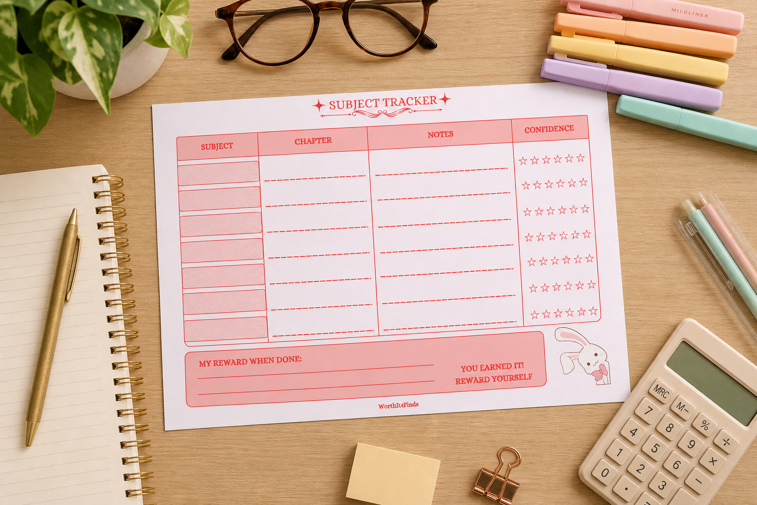 Printable Study Planner